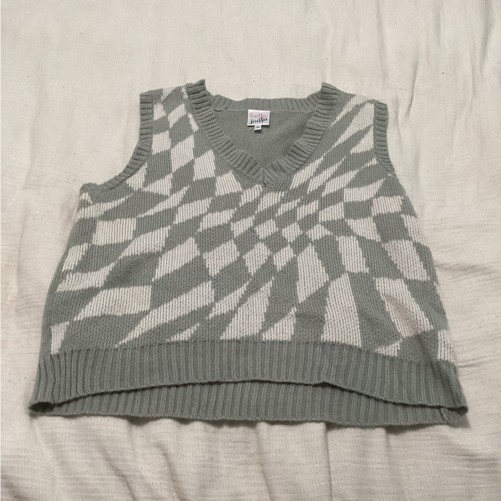 belle du jour Checkered Sweater Vest